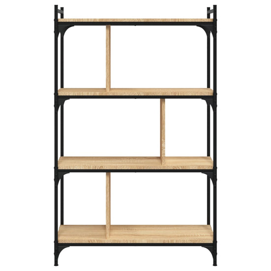 Boekenkast 4-laags 76x32x123 cm bewerkt hout sonoma eikenkleur MeubelReus