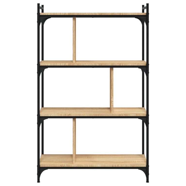 Boekenkast 4-laags 76x32x123 cm bewerkt hout sonoma eikenkleur MeubelReus