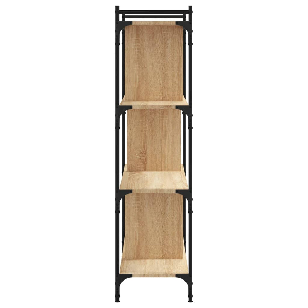 Boekenkast 4-laags 76x32x123 cm bewerkt hout sonoma eikenkleur MeubelReus