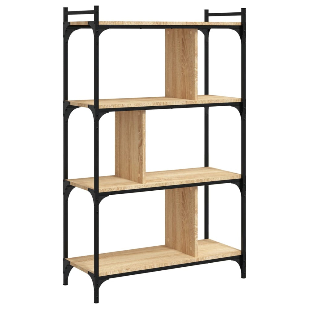 Boekenkast 4-laags 76x32x123 cm bewerkt hout sonoma eikenkleur MeubelReus