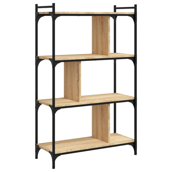 Boekenkast 4-laags 76x32x123 cm bewerkt hout sonoma eikenkleur MeubelReus