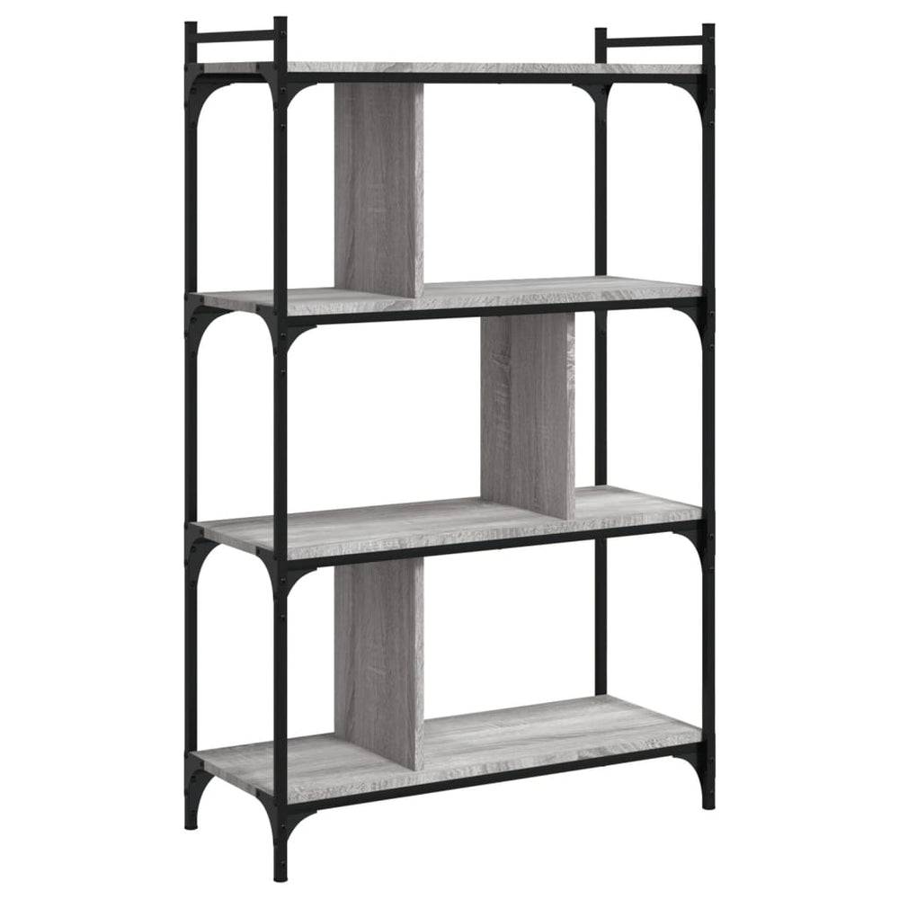 Boekenkast 4-laags 76x32x123 cm bewerkt hout grijs sonoma MeubelReus