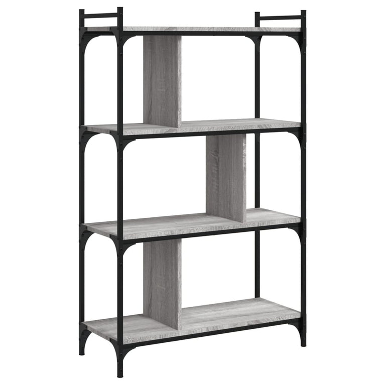 Boekenkast 4-laags 76x32x123 cm bewerkt hout grijs sonoma MeubelReus