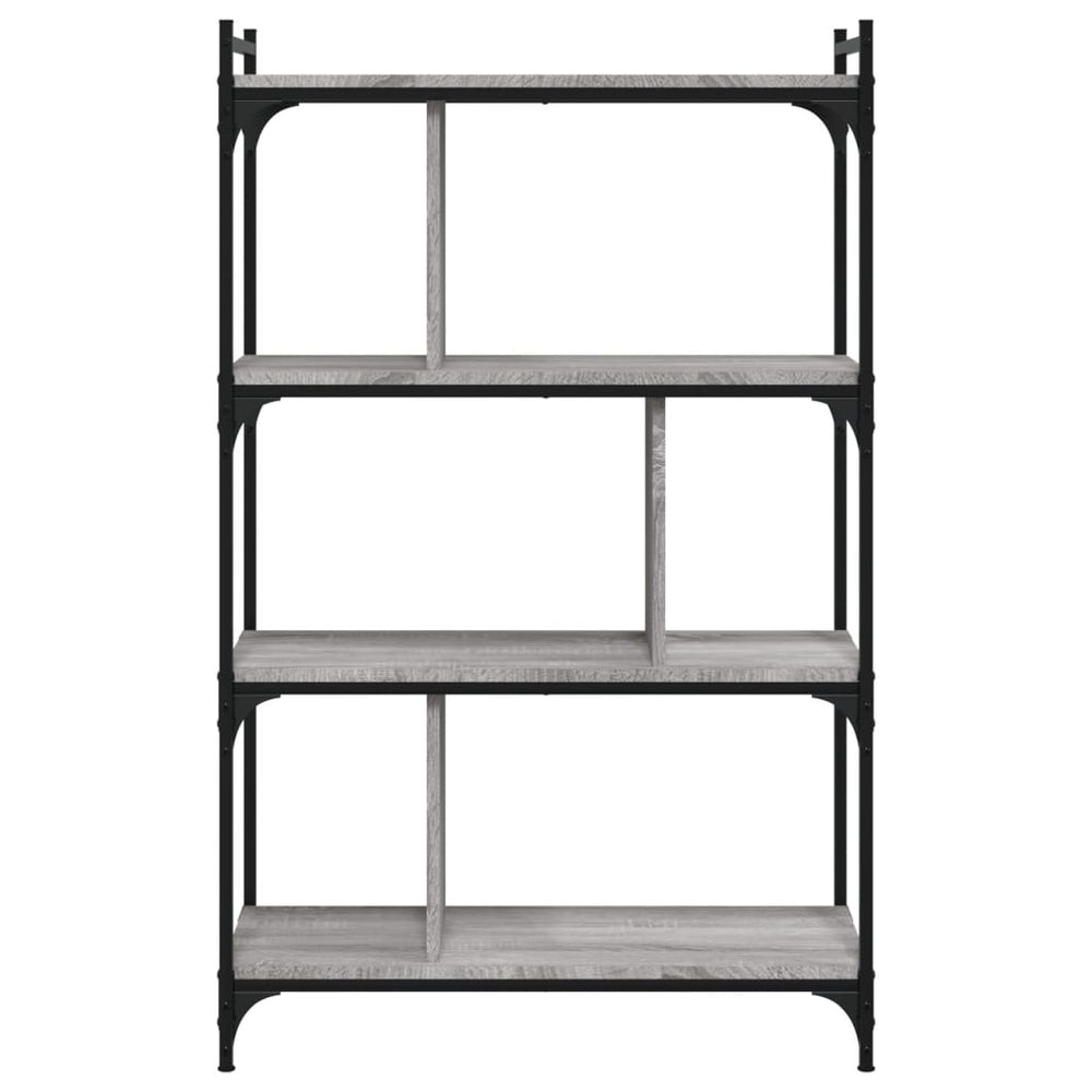 Boekenkast 4-laags 76x32x123 cm bewerkt hout grijs sonoma MeubelReus