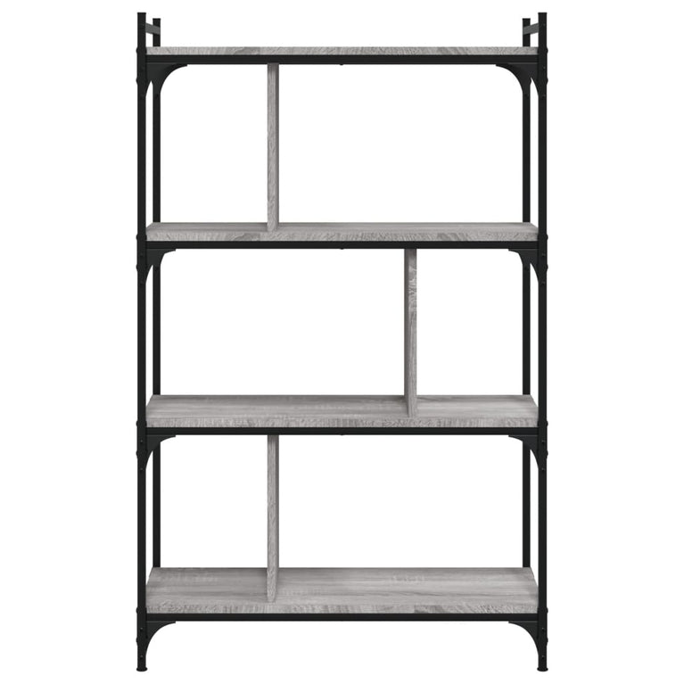Boekenkast 4-laags 76x32x123 cm bewerkt hout grijs sonoma MeubelReus