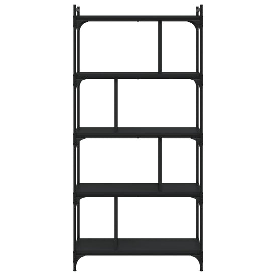 Boekenkast 5-laags 76x32x158 cm bewerkt hout zwart MeubelReus
