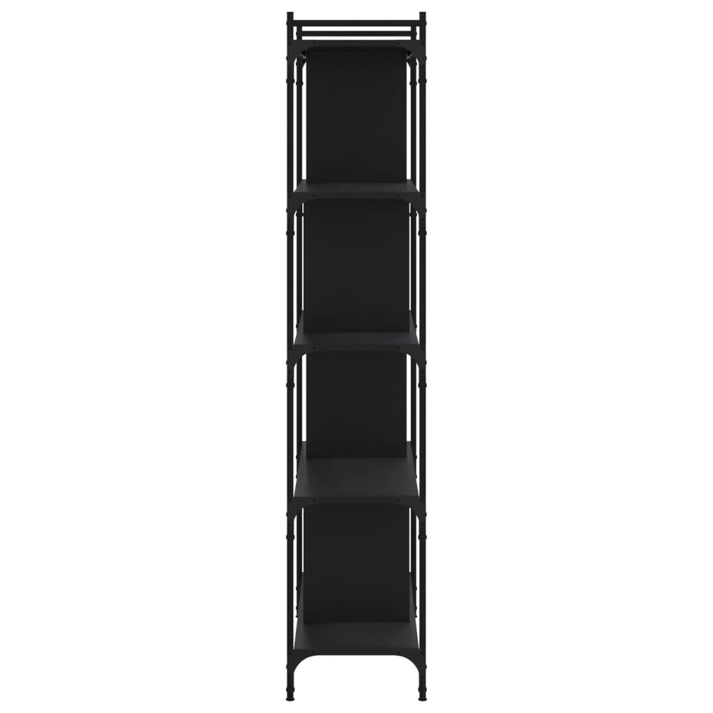 Boekenkast 5-laags 76x32x158 cm bewerkt hout zwart MeubelReus