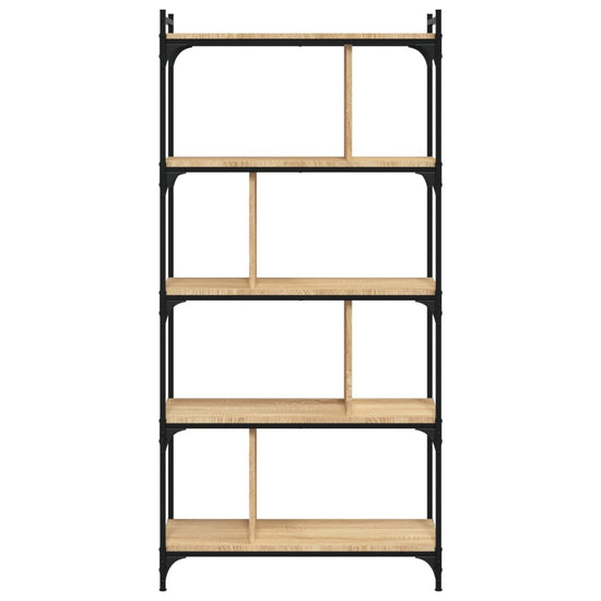 Boekenkast 5-laags 76x32x158 cm bewerkt hout sonoma eikenkleur MeubelReus