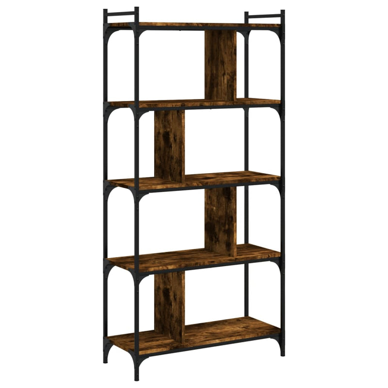 Boekenkast 5-laags 76x32x158 cm bewerkt hout gerookt eikenkleur MeubelReus