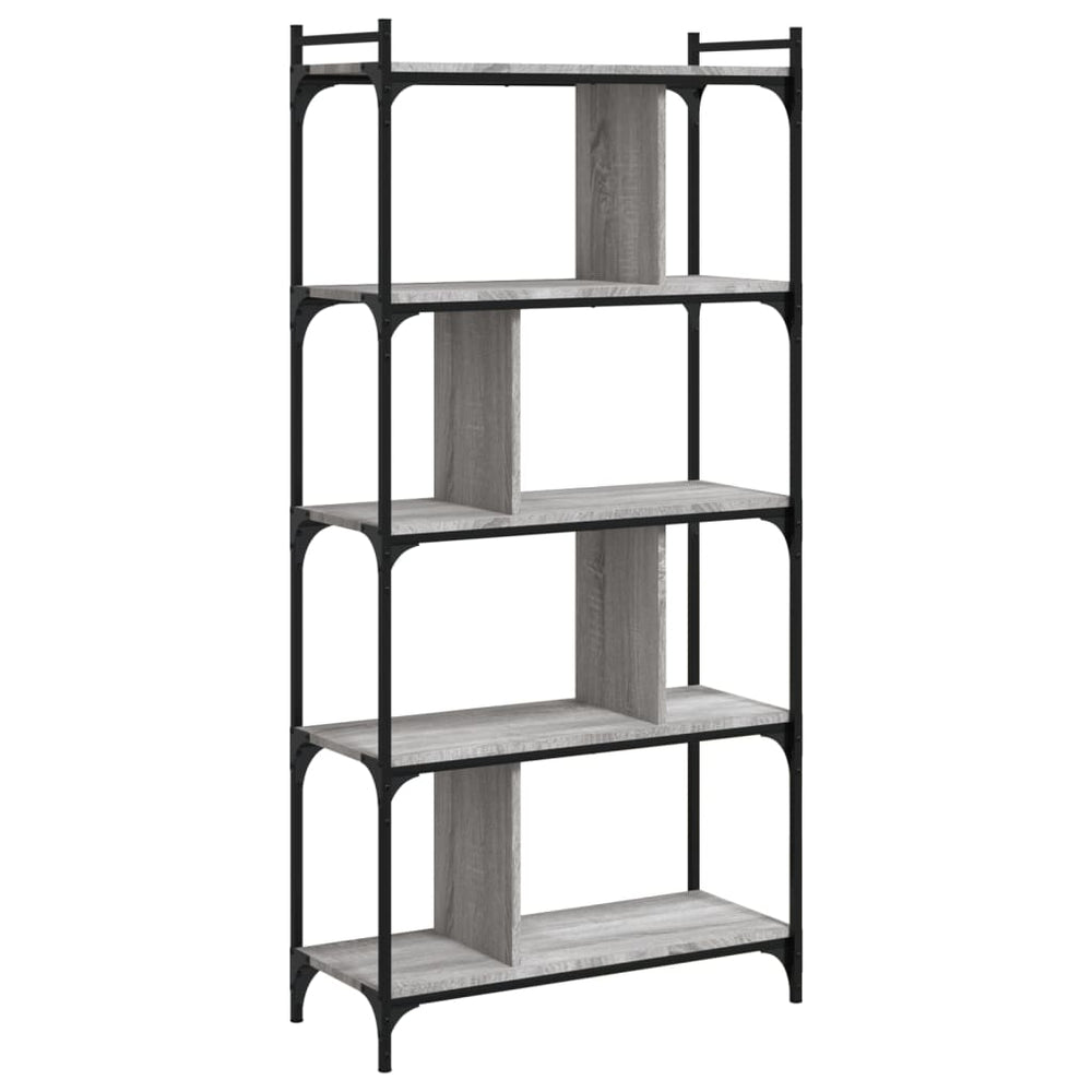 Boekenkast 5-laags 76x32x158 cm bewerkt hout grijs sonoma MeubelReus