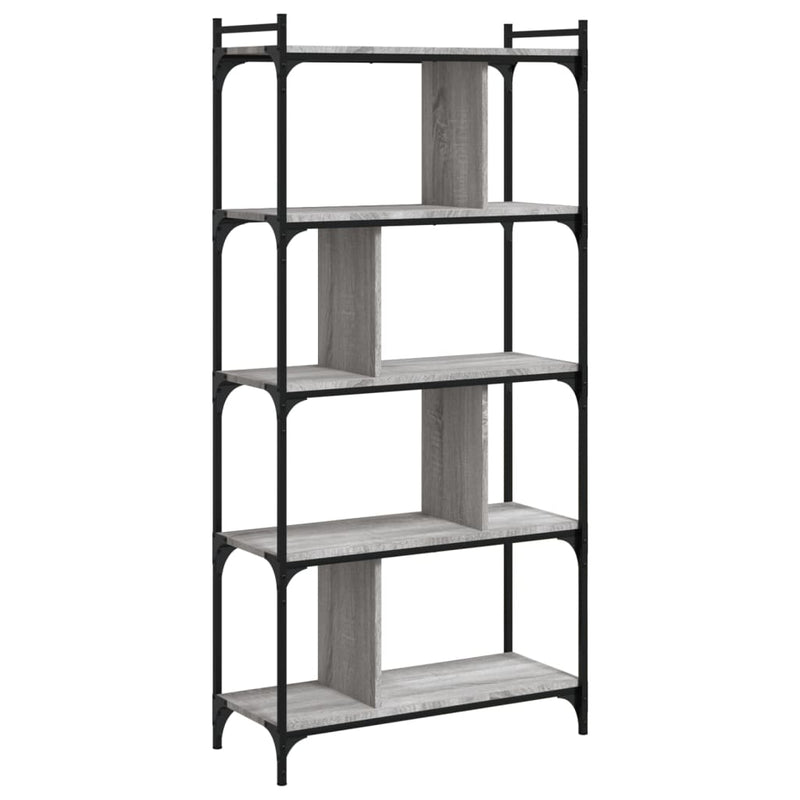 Boekenkast 5-laags 76x32x158 cm bewerkt hout grijs sonoma MeubelReus