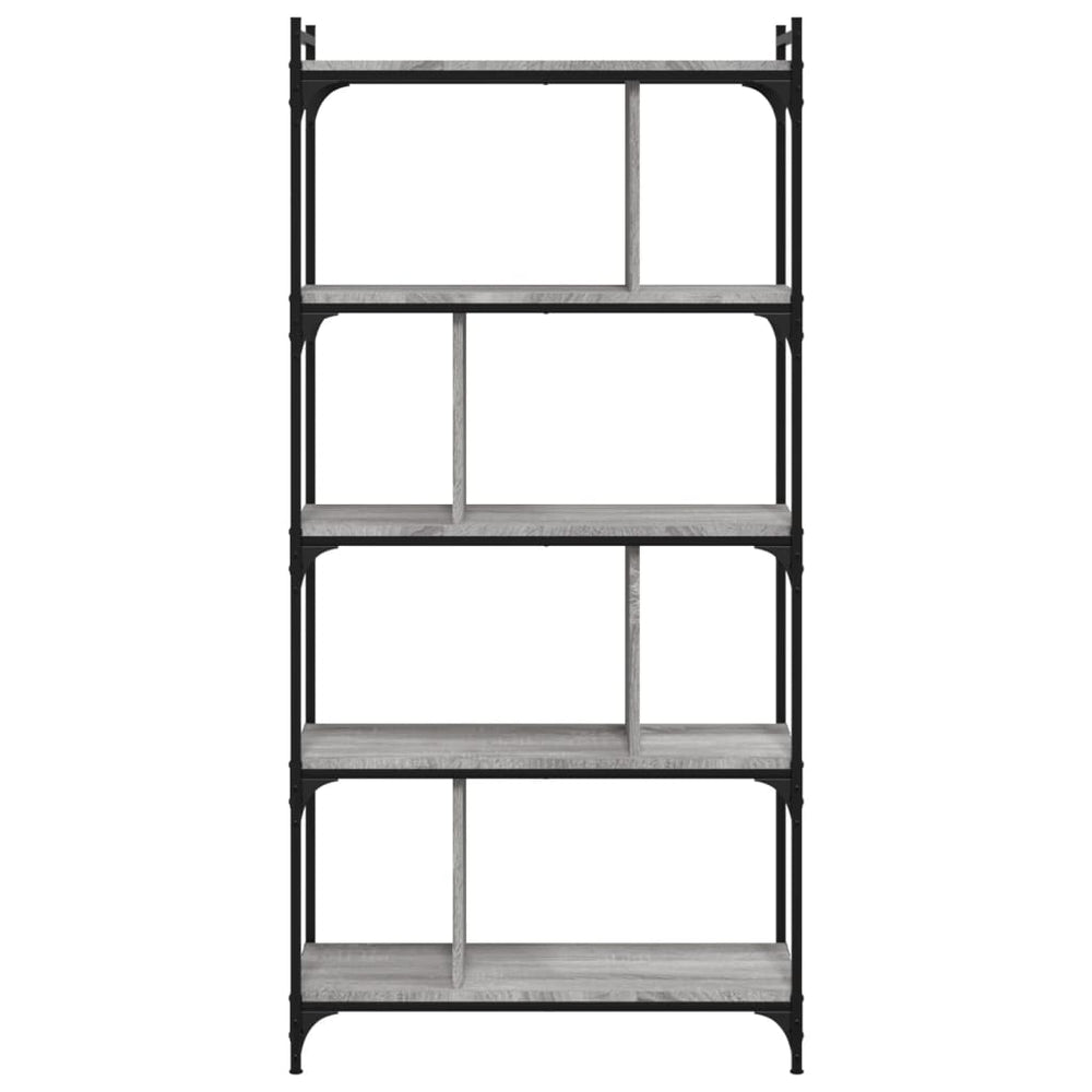 Boekenkast 5-laags 76x32x158 cm bewerkt hout grijs sonoma MeubelReus