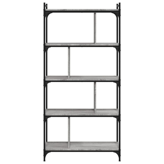 Boekenkast 5-laags 76x32x158 cm bewerkt hout grijs sonoma MeubelReus
