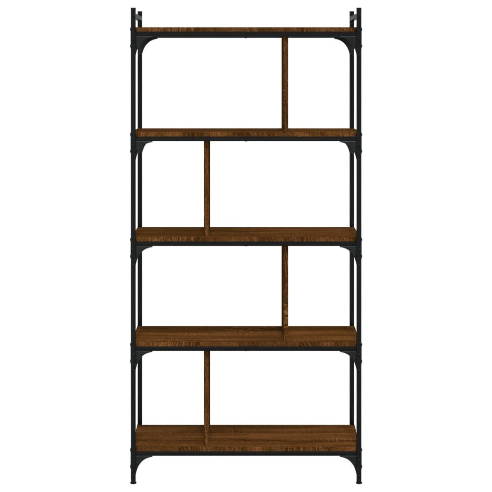 Boekenkast 5-laags 76x32x158 cm bewerkt hout bruin eikenkleur MeubelReus