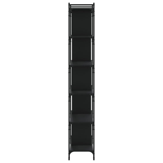 Boekenkast 6-laags 76x32x192 cm bewerkt hout zwart MeubelReus