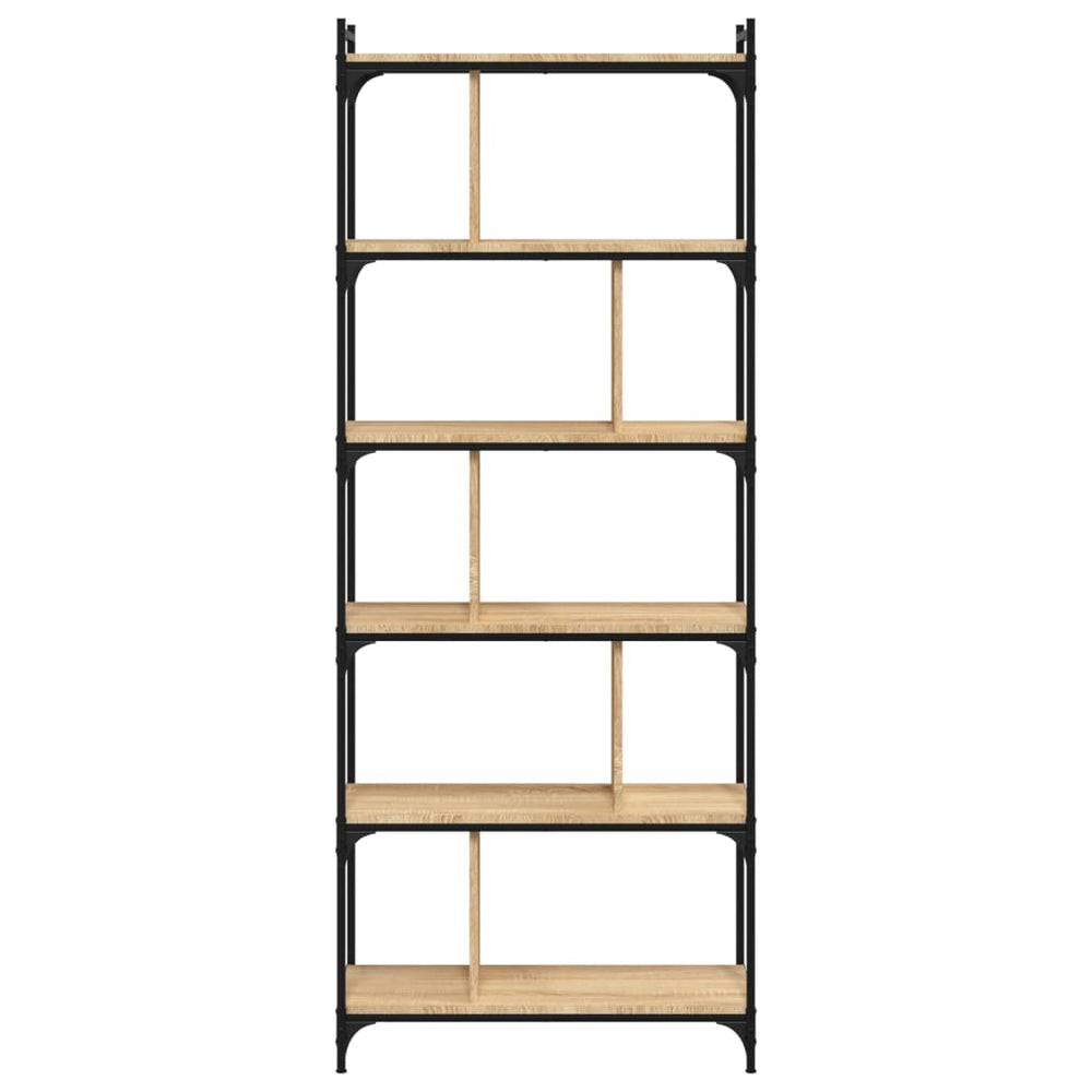 Boekenkast 6-laags 76x32x192 cm bewerkt hout sonoma eikenkleur MeubelReus