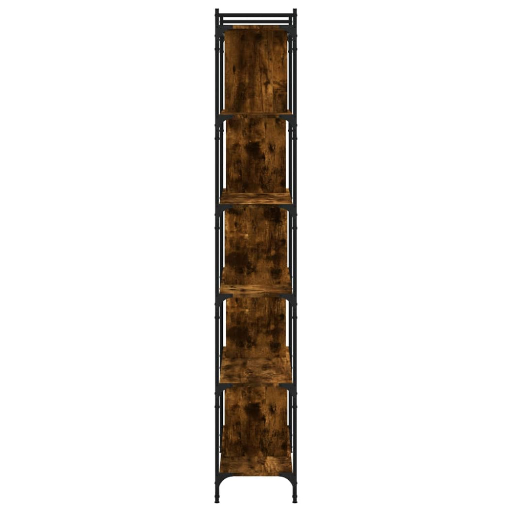 Boekenkast 6-laags 76x32x192 cm bewerkt hout gerookt eikenkleur MeubelReus
