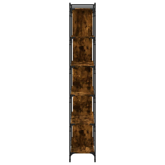 Boekenkast 6-laags 76x32x192 cm bewerkt hout gerookt eikenkleur MeubelReus