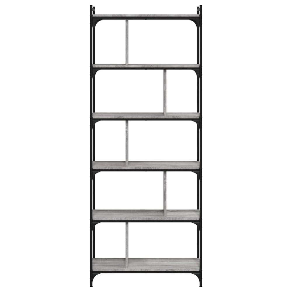 Boekenkast 6-laags 76x32x192 cm bewerkt hout grijs sonoma MeubelReus