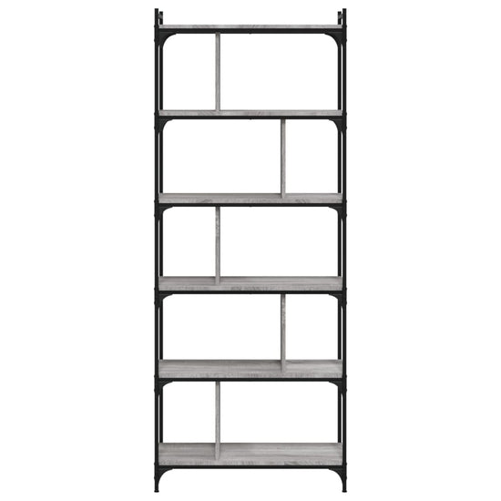 Boekenkast 6-laags 76x32x192 cm bewerkt hout grijs sonoma MeubelReus