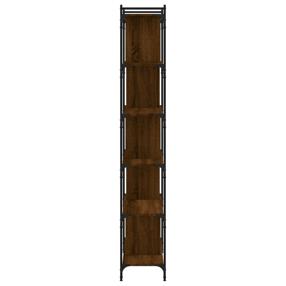 Boekenkast 6-laags 76x32x192 cm bewerkt hout bruin eikenkleur MeubelReus