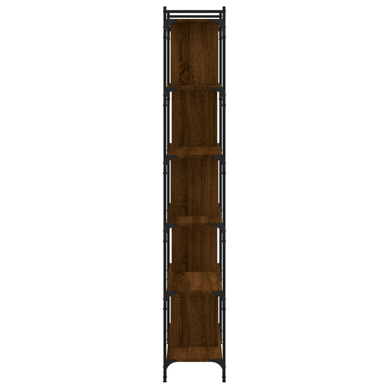 Boekenkast 6-laags 76x32x192 cm bewerkt hout bruin eikenkleur MeubelReus