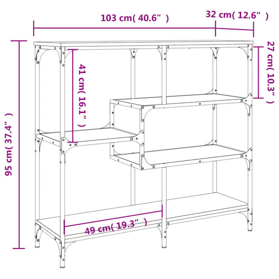 Wandtafel 103x32x95 cm bewerkt hout sonoma eikenkleurig MeubelReus