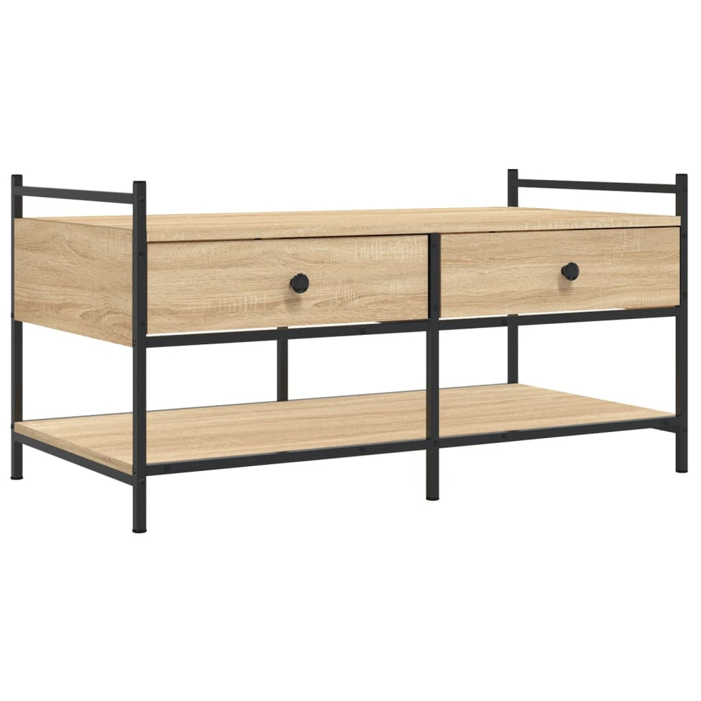 Salontafel 99x50x50 cm bewerkt hout sonoma eikenkleurig MeubelReus