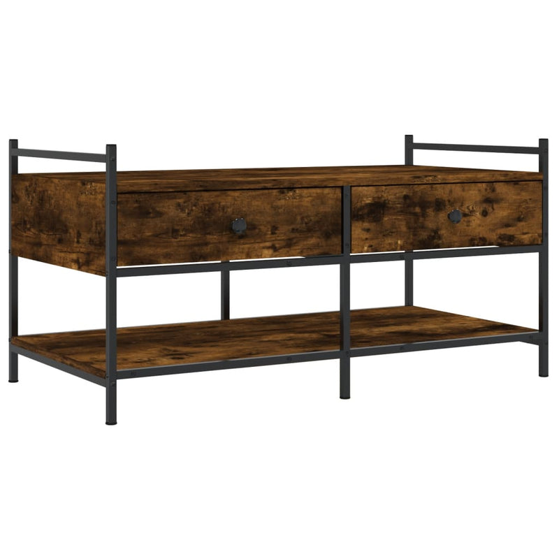 Salontafel 99x50x50 cm bewerkt hout gerookt eikenkleurig MeubelReus