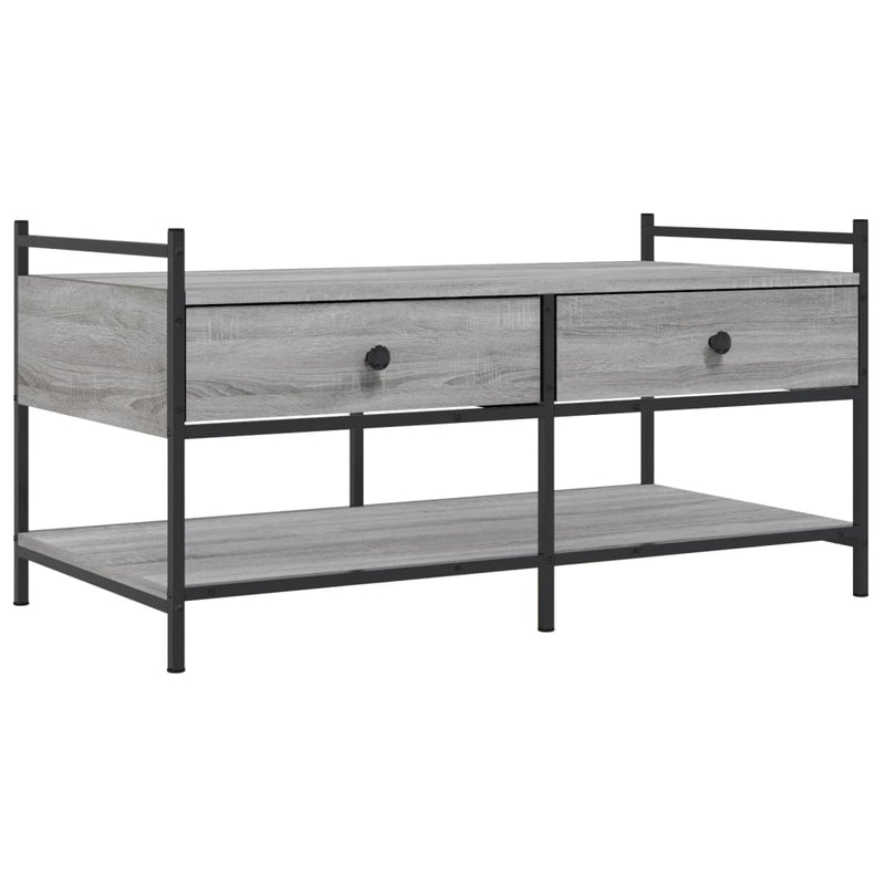 Salontafel 99x50x50 cm bewerkt hout grijs sonoma eikenkleurig MeubelReus