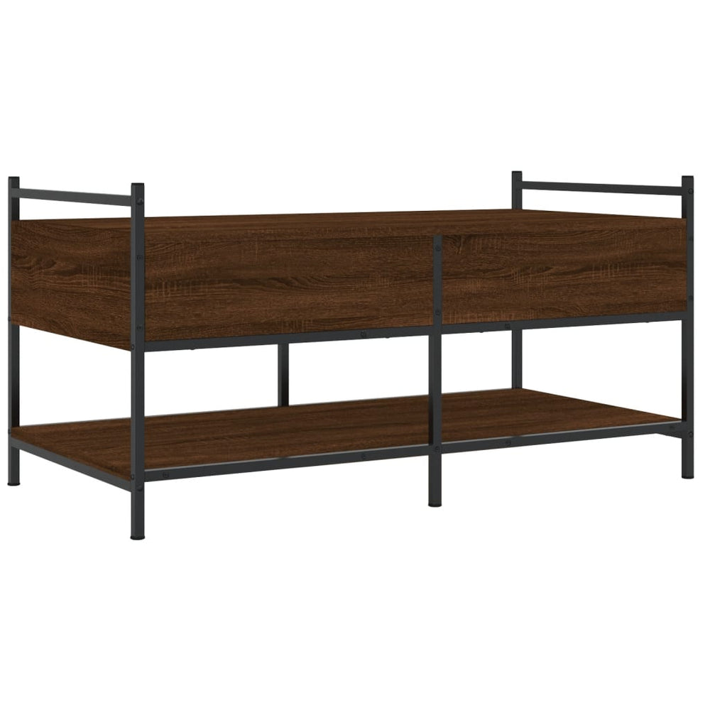Salontafel 99x50x50 cm bewerkt hout bruin eikenkleur MeubelReus