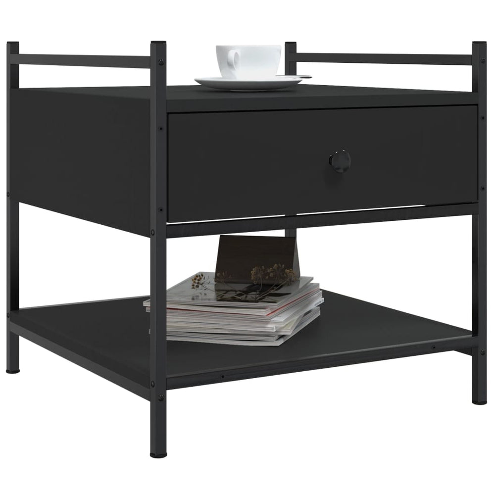 Salontafel 50x50x50 cm bewerkt hout zwart MeubelReus