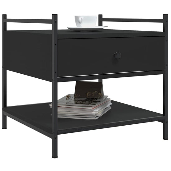 Salontafel 50x50x50 cm bewerkt hout zwart MeubelReus