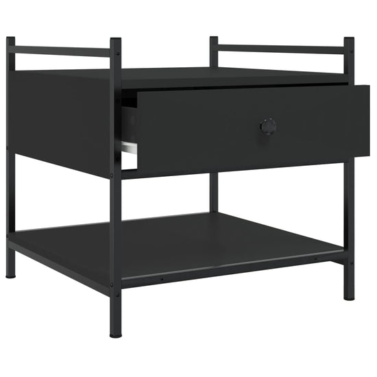 Salontafel 50x50x50 cm bewerkt hout zwart MeubelReus