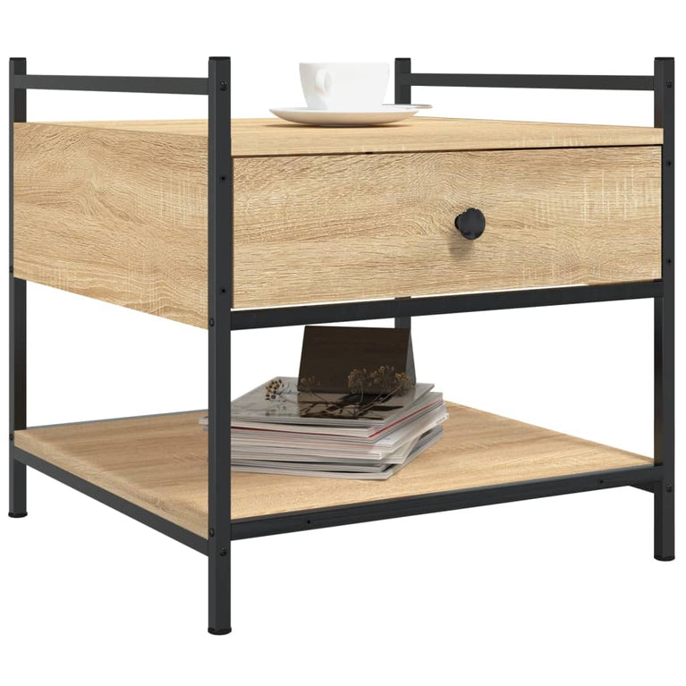 Salontafel 50x50x50 cm bewerkt hout sonoma eikenkleurig MeubelReus