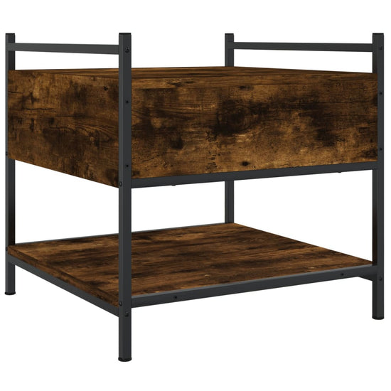 Salontafel 50x50x50 cm bewerkt hout gerookt eikenkleurig MeubelReus