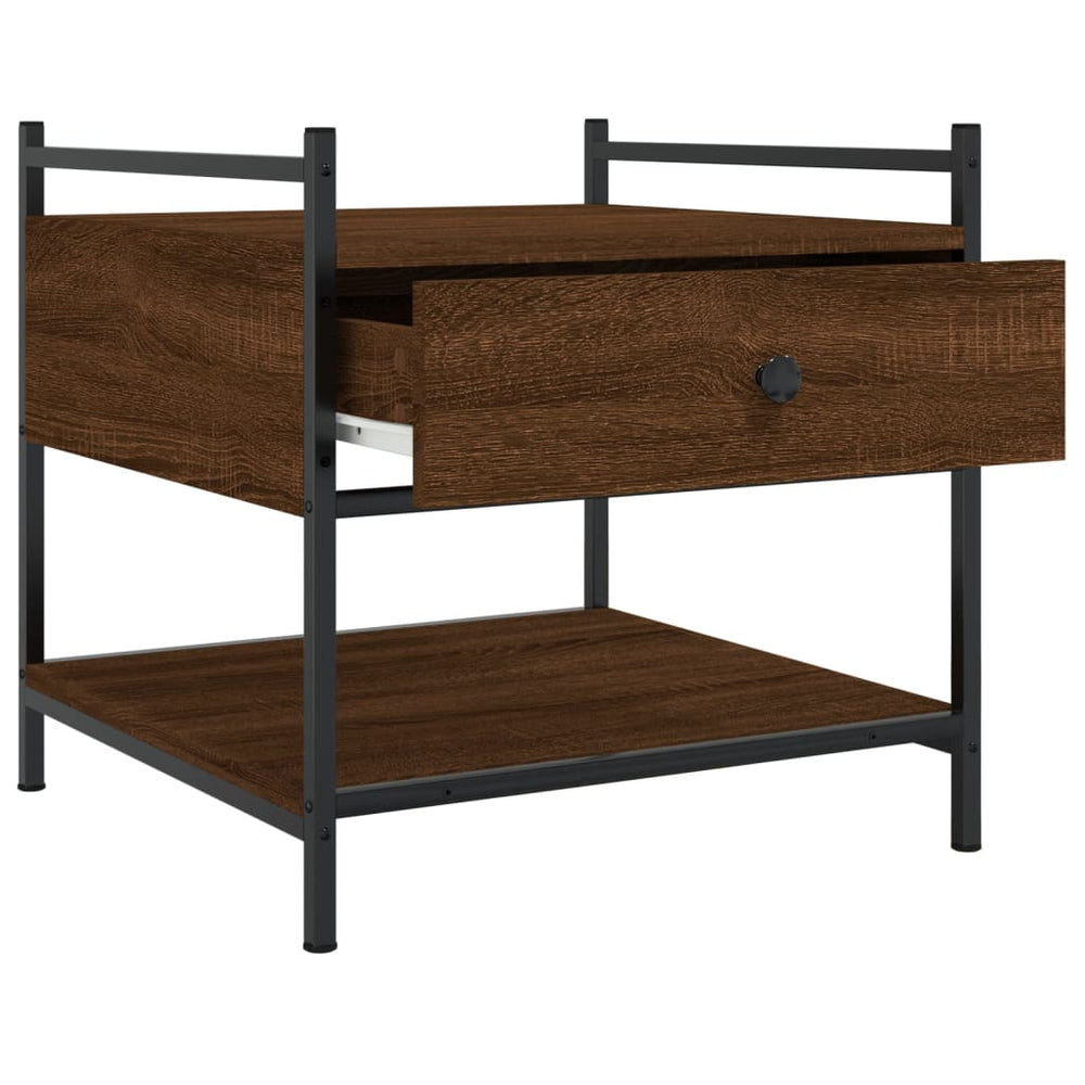 Salontafel 50x50x50 cm bewerkt hout bruin eikenkleur MeubelReus