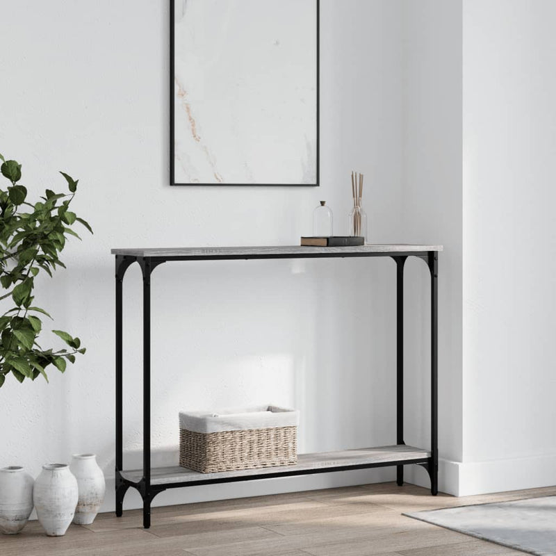 Wandtafel 100x22,5x75 cm bewerkt hout grijs sonoma eikenkleurig MeubelReus