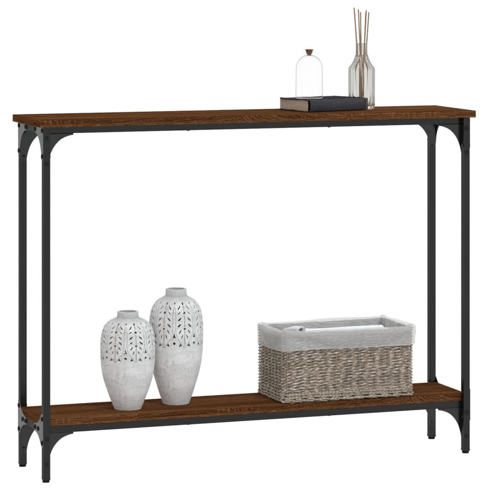 Wandtafel 100x22,5x75 cm bewerkt hout bruin eikenkleur MeubelReus