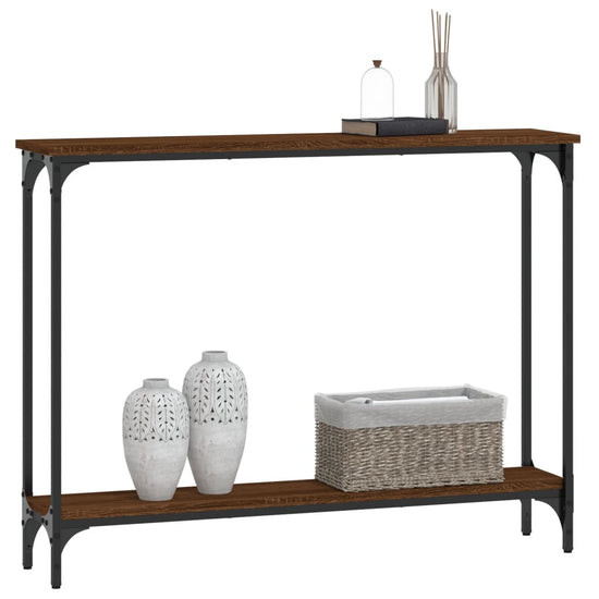 Wandtafel 100x22,5x75 cm bewerkt hout bruin eikenkleur MeubelReus
