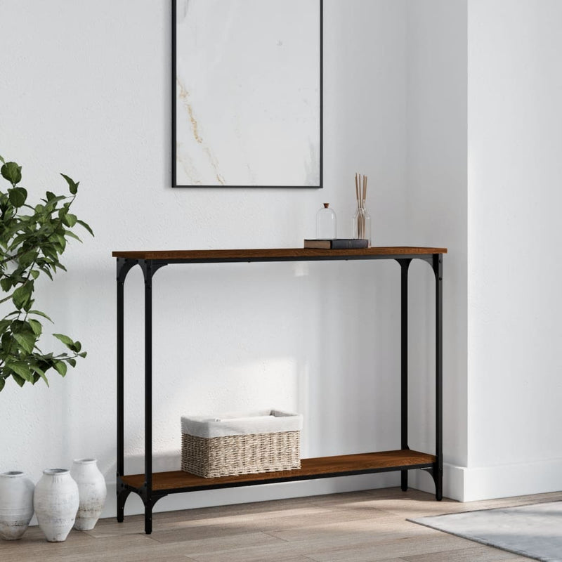 Wandtafel 100x22,5x75 cm bewerkt hout bruin eikenkleur MeubelReus