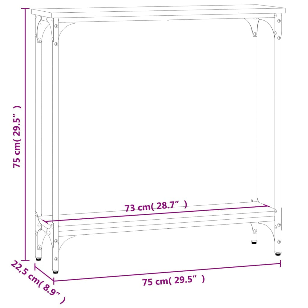 Wandtafel 75x22,5x75 cm bewerkt hout gerookt eikenkleurig MeubelReus