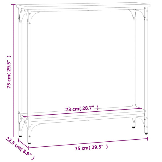 Wandtafel 75x22,5x75 cm bewerkt hout gerookt eikenkleurig MeubelReus