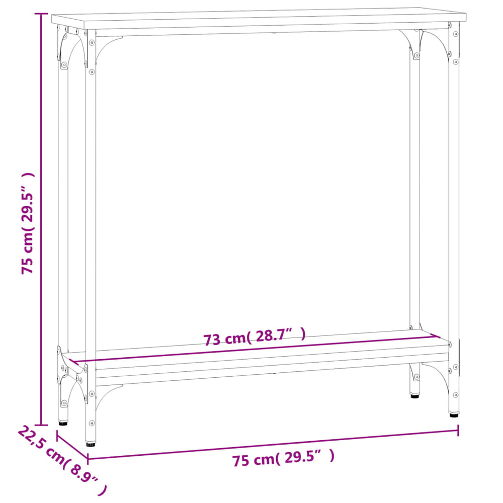 Wandtafel 75x22,5x75 cm bewerkt hout grijs sonoma eikenkleurig MeubelReus