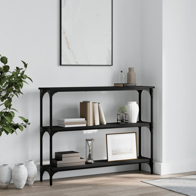 Wandtafel 100x22,5x75 cm bewerkt hout zwart MeubelReus