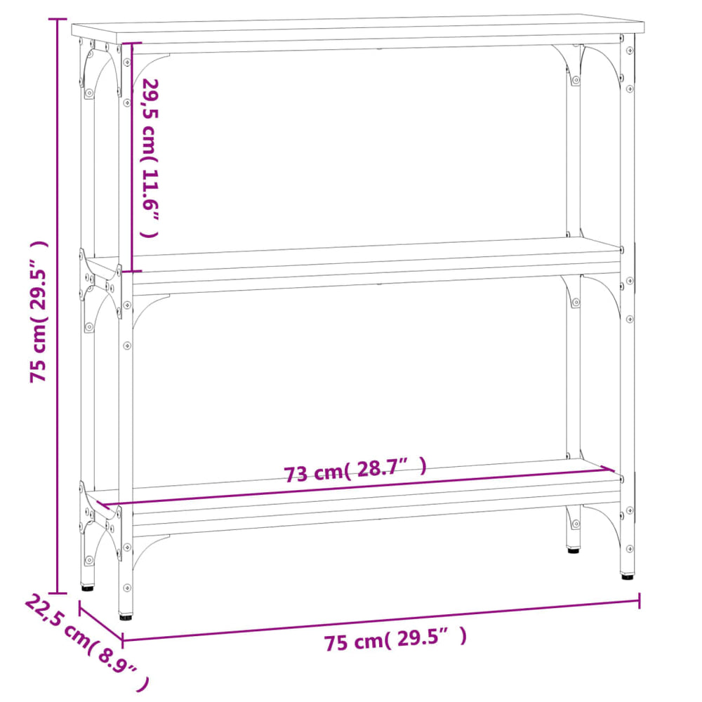 Wandtafel 75x22,5x75 cm bewerkt hout bruin eikenkleur MeubelReus