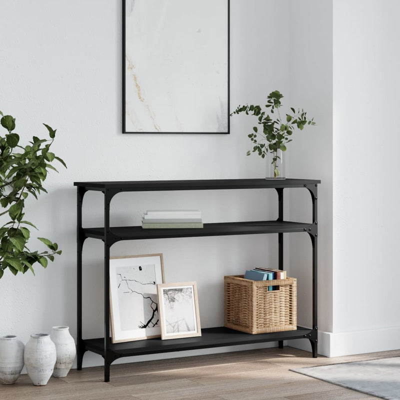 Wandtafel 100x29x75 cm bewerkt hout zwart MeubelReus
