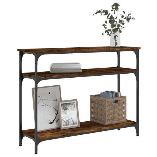 Wandtafel 100x29x75 cm bewerkt hout gerookt eikenkleurig MeubelReus