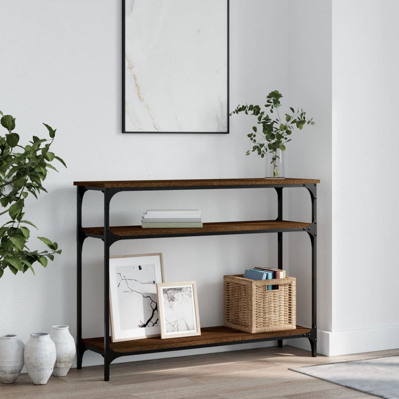 Wandtafel 100x29x75 cm bewerkt hout bruin eikenkleur MeubelReus