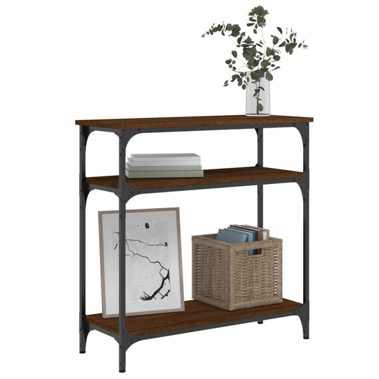 Wandtafel 75x29x75 cm bewerkt hout bruin eikenkleur MeubelReus